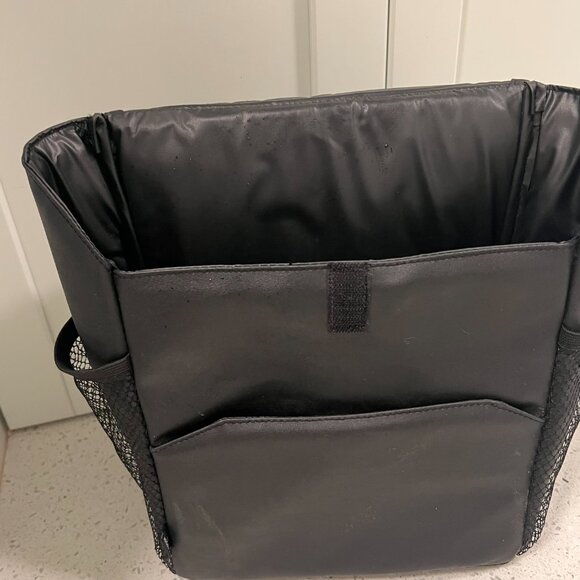 Large Car Console Garbage Can and Organizer - Velcro, Mesh Sides, Front Pocket - Picture 8 of 9